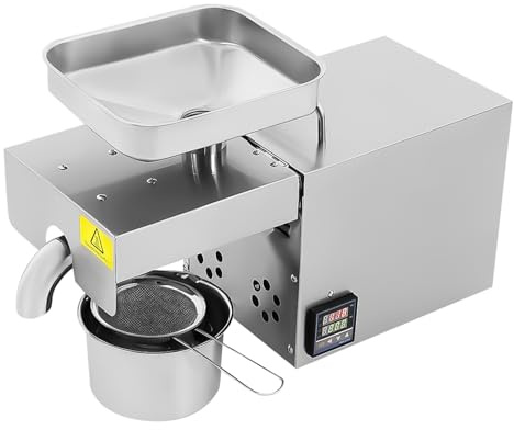 Pressa olio automatica, 610W elettrico con display LCD e controllo della temperatura, 304 trattore olio in acciaio inox, pressa olio per uso commerciale e domestico