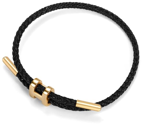 Berry Only Armband Damen Gold, Armreif Gold Damen Verstellbare Armband Stahldraht, Dupes Schmuck Partnerarmbänder Freundschaftsarmband Dupe Geschenke für Frauen Weihnachten, Schwarz