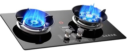 Cuisinière À Gaz 2 Feux, Plaques De Cuisson GPL/GN For Camping-car, 5,2 KW, 9 Cavités, Minuterie Haute Puissance, Avec Protection Anti-extinction, For Cuisine(LPG)