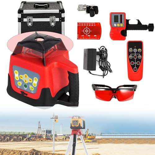 FHRKA Kit de Niveau Laser Rotatif 360° - Équipement de Mesure Auto-nivelant pour la Construction, Outil de précision pour l'industrie extérieure (A)