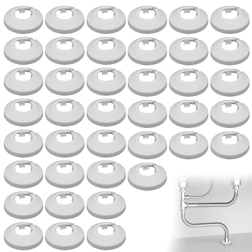 40 Pcs Cache Tuyau Radiateur Rosace Radiateur Habillage Tuyaux Chauffage Cache-Tuyaux Cache-Tuyau Chauffage Rosaces Tuyauchauffage Pvc Ø 20 Mm Per Cache Tuyaux Chauffa-ge Sol Et Mur
