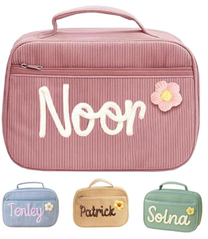 GOMOVING Sac Isotherme Repas Personnalisable avec Nom, Lunch Box Portable pour Bureau, Étudiants, Voyage, Cadeau Parfait pour la Rentrée, Glacière Souple Multi-usage, Idéal Pique-nique, Rose