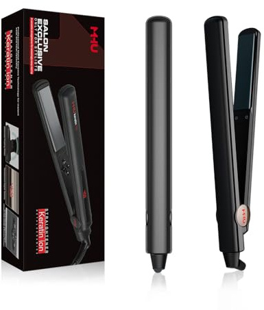 Ceramic Keratin Ion Hair Straightener | 30s Fast Heat 450°F | Adjustable Temp Flat Iron | Auto Shut Off & Memory Function | 360° Swivel Cord | Black