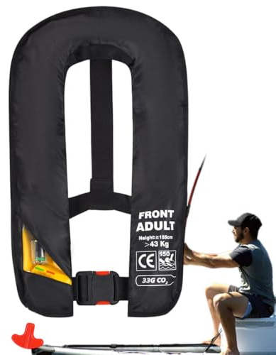 Inflatable Swim Vest, Self Inflating Safety Jacket, Compact Buoyancy Vest with Automatic Inflation System Design, Water Rescue Gear with Stable Harness Structure, Swimming Accessory for Fishing Use