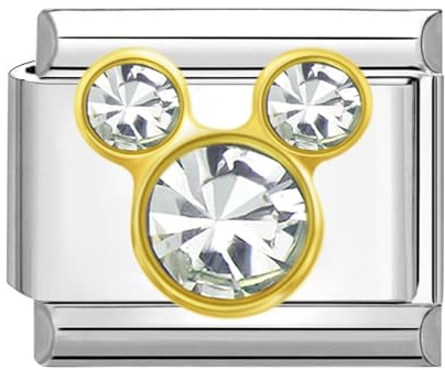 Quiges 9mm Italian Style Charm Modul Edelstahl Maus für italienische Armbänder