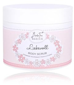 BadeFee - Körperpeeling Liebevoll 400g - Pflegendes Body Scrub mit Meersalz, Mandelöl und Sheabutter für zarte & geschmeidige Haut, ohne Mikroplastik, vegan & Tierversuchsfrei, Made in Germany