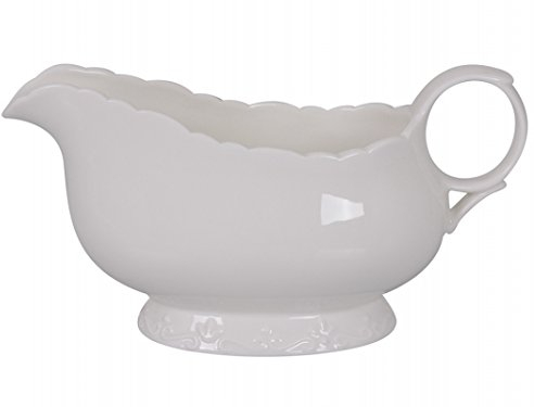 Sauciere Sossenschüssel Kanne aus Porzellan weiß 'Provence' von Chic Antique