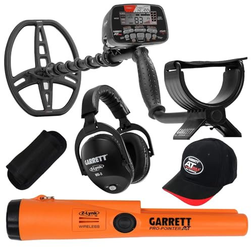 Garrett AT MAX Waterproof Metal Detector, MS-3 Wireless Headphones and Pro-Pointer AT Z-Lynk Pinpointer