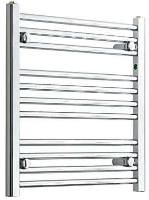 Companyblue 550mm Wide Straight Chrome Heated Towel Rail Radiator Ladder Bathroom Warmer (600 x 550 mm)