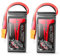 GOLDBAT Lot de 2 Batteries LiPo 1500 mAh 14,8 V 100 C 4S avec Prise XT60 pour Drone UAV FPV Race RC Quadcopter
