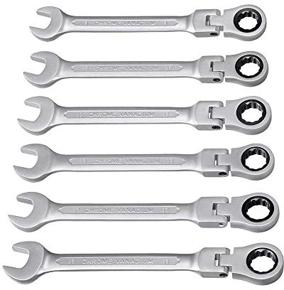Gloriashoponline CHIAVI SNODO A CRICCHETTO SET 6 CHIAVE FISSE COMBINATE