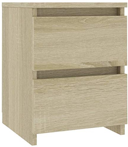 vidaXL Nachttisch 2 Schubladen Nachtschrank Nachtkommode Nachtkonsole Nachtschränckchen Schlafzimmer Kommode Sonoma-Eiche 30x30x40cm Holzwerkstoff