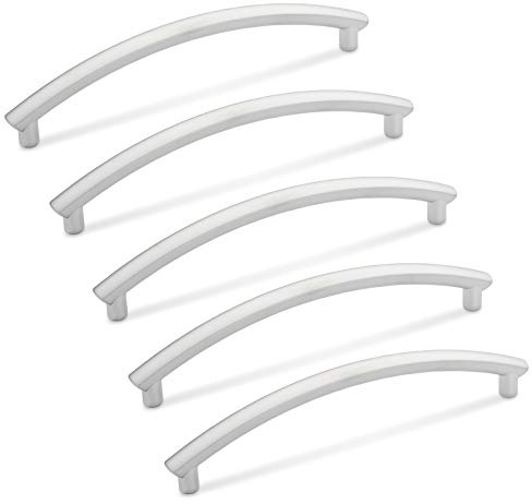 SOTECH 10 Stück Möbelgriffe SW66 BA 128 mm Chrom matt Bogengriffe Länge 143 mm