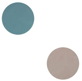 LindDNA Glasuntersetzer Circle Recyceltes Leder Nupo Doppelseitig Hellblau-Hellgrau, Durchmesser: 10cm, 982174
