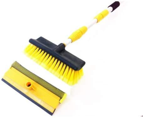 Easy Shopping® Heavy Duty TELESCOPIC Water Fed Extendable Car Van Trucks Caravans Conservatories Boats, Decking Wash Window Cleaning SQUEEGEE Brush Soft Cushioned Grip (3 Meter)