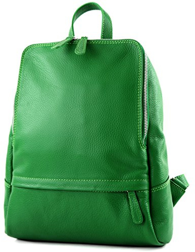 modamoda de T138 Damen Leder Rucksack Handtasche handmade in Italy, Farbe:Grün2021
