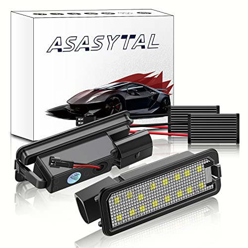 Asasytal LED Luci Targa per Auto Lampada Targa 12V con CanBus Nessun Errore 18 SMD 6000K Lampadina Bianca Brillante Compatibile con VW Golf MK4/5/6/7 Pass-sat CC Po-lo Eos ecc, 2 Pezzi