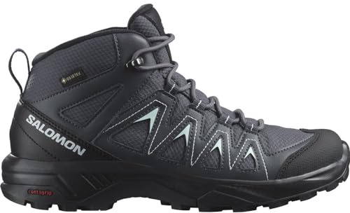 Salomon X Braze Mid Gore-Tex Chaussures Imperméables de Randonnée pour Femme, Caractéristiques essentielles pour la randonnée, Look sportif, Polyvalence, Ebony, 38 2/3