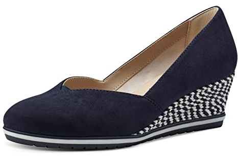 Tamaris Damen Keilpumps, Frauen Absatzschuhe,TOUCHit-Fußbett,Wedge-Heel,Absatzschuhe,high Heels,hochhackige Schuhe,stoeckelschuhe,Navy,42 EU
