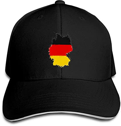 Baseballkappe Flagge Von Deutschland Sandwich-Kappe Atmungsaktiv Schirmmütze Hip Hop Basecap Kappe, Für Herren, Sport, Golf