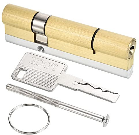 PATIKIL 32.5/72.5 (105mm Overall) European Double Lock Cylinder, Door Cylinder Lock with 8 Keys for Wooden Doors, Aluminum Doors
