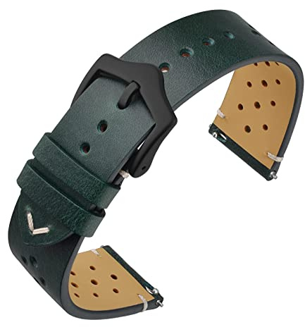 ANNEFIT Vintage Leder Uhrenarmband, Schnellverschluss Ersatzband 18mm 19mm 20mm 22mm für Herren Damen