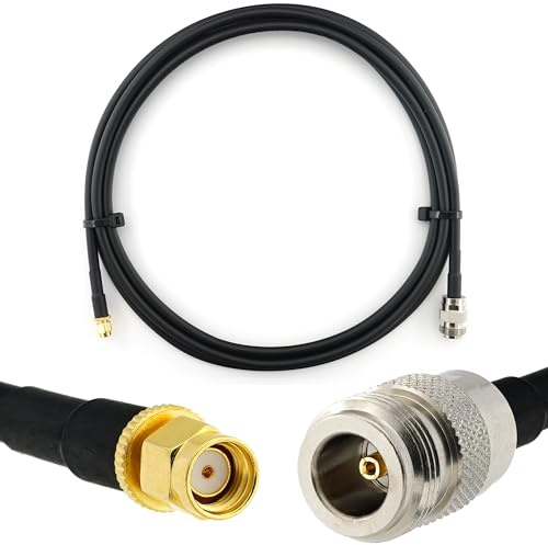 RANGEFUL 1m RP-SMA Stecker auf N Buchse Koaxialkabel — 1 Meter Verlustarmes HF-240 (LMR 240 Äquivalent) Antennenkabel 50ohm Verlängerungskabel — für WiFi Router Antenne Wireless RF WLAN Radio Modem