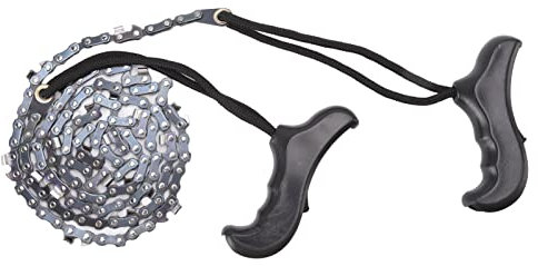 Mrisata Portable 48in Hand Chain Saw, 64 Links 21 Cutter, Pocket Folding Survival Chain Saw, Camping Logging Garden Pruning Tools