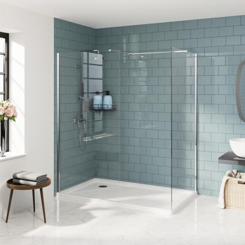 Aquariss Walk in Shower Enclosure 8mm Clear Easy Clean Glass Wet Room Cubicles 1000mm Front Panel+900mm Side Panel 1950mm Height Chrome Framed