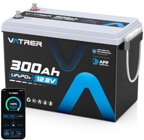VATRER POWER 12V 300Ah LiFePO4 Batterie mit Bluetooth APP | 200A Smart BMS · 3840Wh nutzbare Energie · 5000+ Zyklen · Für Wohnmobil, Boot, Solaranlage & Off-Grid