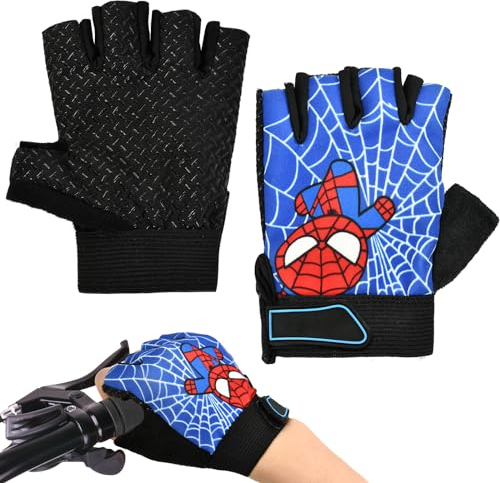 XIAGAW Guantes de Ciclismo para Niños - Medio Dedo para Escalada, Skate y Verano