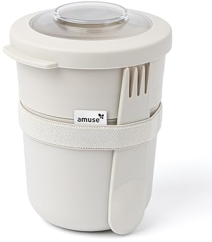 Amuse Müsli-skål för barn | som yoghurtburk, Tylla Duo skål 150 ml + 450 ml för dagis | Diskmaskins- och lufttät, matförvaringslåda | Oat