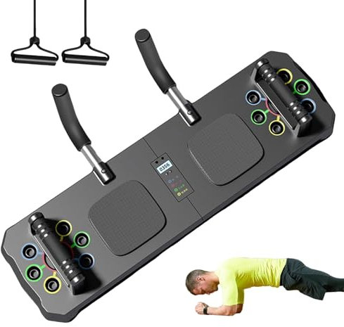 Exercise Board, Fitness Trainer Board, Home Gym Board, Pilates Workout Board, Exercise Board Trainer, Multifunctional Exerciser Trainer with Tensile Rope and Timer for Home Gym