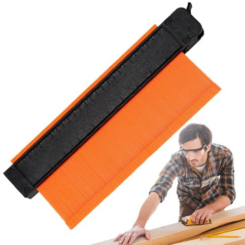 Tile Profile Gauge, Floor Profile Gauge - Carpentry Contour Ruler with Inch and cm Scales, Woodworking Tools for Carpenters, Construction Workers
