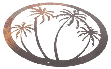 Ciieeo Metall Palmbaum Wanddeko Runde Wandhängende Dekoration Für Badezimmer Garten Wohnräume Robustes Mit Feiner Verarbeitung Rustikaler Look