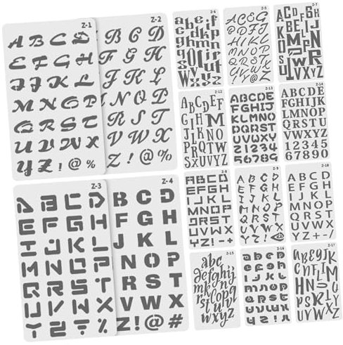 OFFSCH 20stücke Wiederverwendbare Kunststoff Schablonen Buchstaben Zum Malen Basteln Scrapbooking Journaling Kleine Schablonen Zum Zeichnen Und Designen