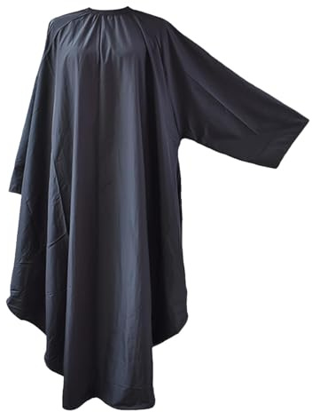 Cape de coiffeur pour salon de coiffure - Cape de tablier de coiffeur avec manches - Cape de salon de coiffure avec manches - Cape de coiffeur en polyester pongé pour l'artisanat de coiffure en