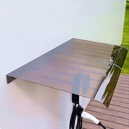 Tejadillo de Protección Transparente,Marquesinas Exterior,Toldo de Entrada de Puerta Delantera de Policarbonato,Tejadillo Puerta Autolimpiable,Toldo Cubierta,3,5mm (Brown,40x80cm/16 x32)