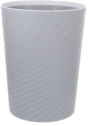 HYTROVE Modern Small Trash Can with Bag Holder Ring Plastic Wastebasket for Bathroom Bedroom Kitchen Stylish Garbage Bin for Compact Spaces Resilient Design for Everyday Use