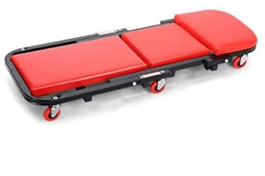 ZRHYRG Rollhocker 36 Zoll Klapp Auto Reparatur Bett Auto Wartung Werkbank Stuhl Auto Werkstatt Bank Räder Roller Auto Werkstatt Rollhocker(RED)