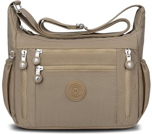 LUROON Handtasche Damen Mittelgroß Wasserdicht Nylon Umhängetasche Damen Mittelgroß mit Verstellbarem Breitem Schultergurt Leichte Schultertasche Casual Crossbody Bag Damen Groß für Einkaufen, Reisen
