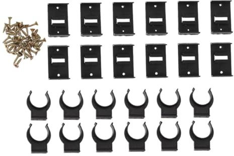 HOMSFOU Adjustable Black Pp Plastic Kitchen Cabinet Feet Thickened Plinth Clips, 12 Sets Including Large Clips and Screws, Cabinet Leg Levelers for Furniture Kickboard Trim and Floor Skirt Accessories