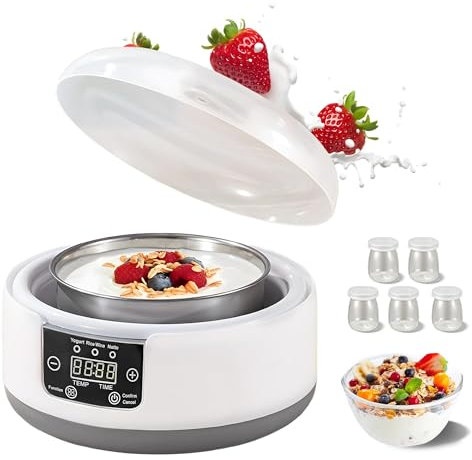 36 Hour Yogurt Maker, 1.2L Automatic Digital Yoghurt Maker Machine, LCD Display Probiotic Yogurt Maker with Temperature and Time Control, for Homemade Yogurt, Greek Yogurt, Natto, Rice Wine