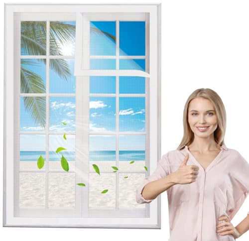 Mosquitera Abatible 95x130cm Blanco Ventanas exterior Cortina Enrollable Ventana