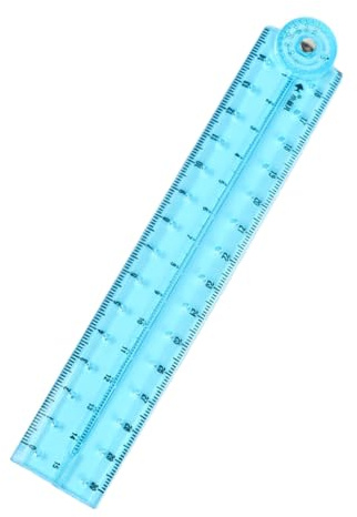 Regla plegable transparente, herramienta de medición recta para dibujo de matemáticas, para estudiantes, profesores, longitud de medición de 0 a 30 cm, regla de manualidades