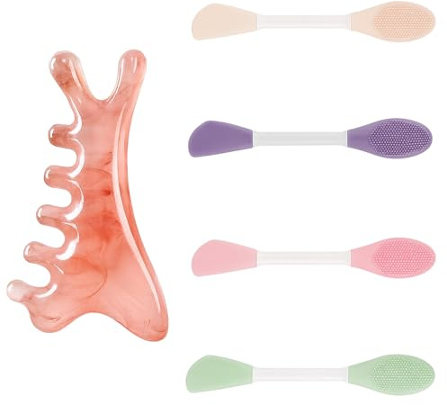 5 Packs Face Scrubber with 1 Facial Massage Scraping, 2 in 1 Silicone Face Scrubber,Pore Brush Tools for Exfoliating, Massaging, Remove Blackheads, Makeup Skincare Removal.