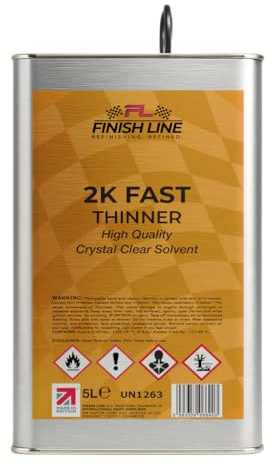 2K Fast Thinner, Professional Paint Solvent for Lacquers and Primers, Made in Britain, 5 Litre