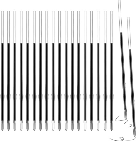 GNALIA Fabrique À Stylo 60 Recharges Pour Stylo Bille Noir, Pointes 1.0Mm Avec Longueur De 107Mm, Cartouches D'Encre En Plastique Pour Écriture Standard