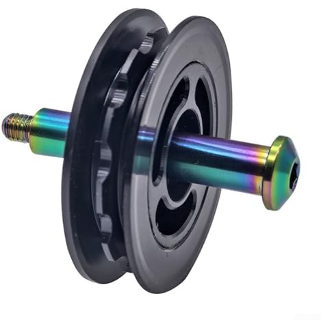 Polea tensora de cadena de bicicleta plegable Brompton con kit de pernos de titanio, incluye rueda guía de nailon 11T y se adapta a eje roscado M5 P0 8 para un ajuste seguro de la cadena (diámetro
