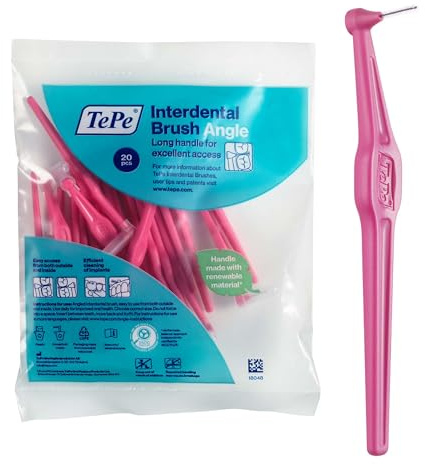 TePe Angle Interdentalbürste, Pink, 0,4mm/ISO 0, 20 Stk., Plaque-Entfernung, effiziente Reinigung der Zahnzwischenräume, für kleine Zahnlücken, sorgt für die Erhaltung von kräftigem Zahnfleisch